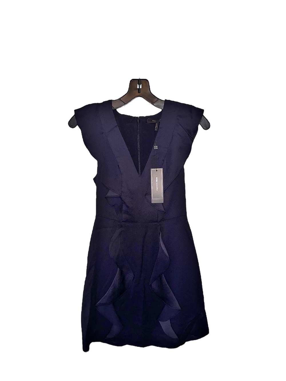 BCBGMaxAzria Dark Navy Blue Ruffle Mini Dress